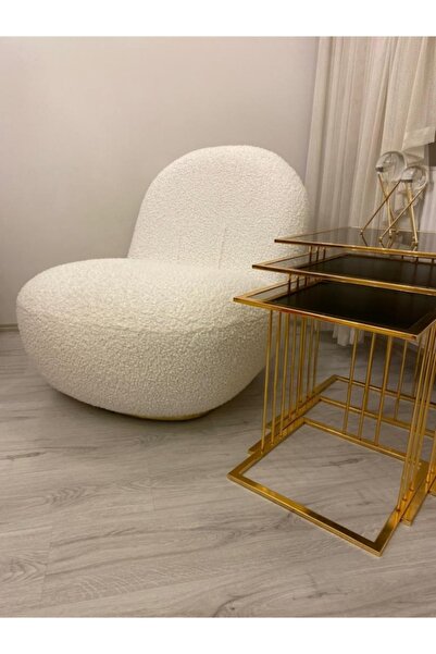 mododizayn mobilya Tedy Berjer Tedy Kumaş Beyaz