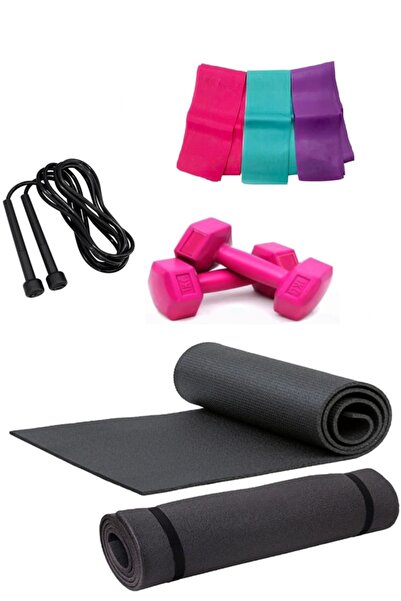 REDZEUS 0,6 Mm Mat 1 Kg X 2 Ad Dambıl Atlama Ipi Pilates Direnç Bandı 3 Adet
