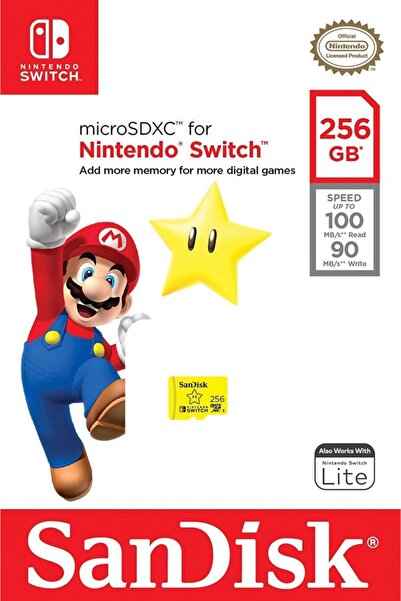SanDisk 256gb Nintendo Switch Lisanslı Hafıza Kartı Mario Edition 256 Gb