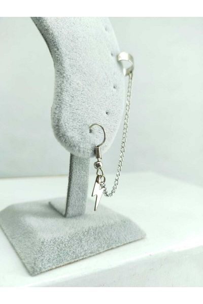 Fugusugu Thunder Gothic Chain Tragus Compression Earrings