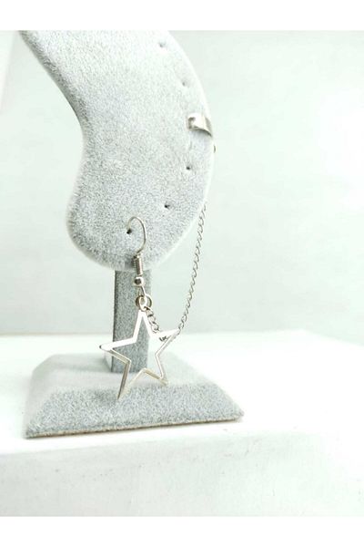 Fugusugu Shiny Star Gothic Chain Tragus Compression Earrings