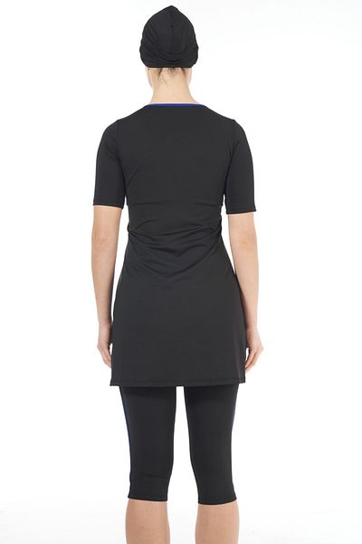 Estiva Women's Half Sleeve Tights Swimsuit - Black