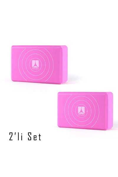 Rebuwo Foam Yoga Block Yoga Block Set of 2 Pink
