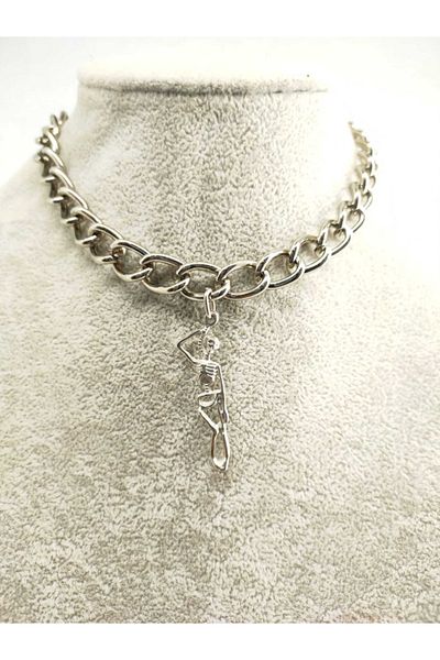 Fugusugu Suicide Skeleton Gothic Chain Choker