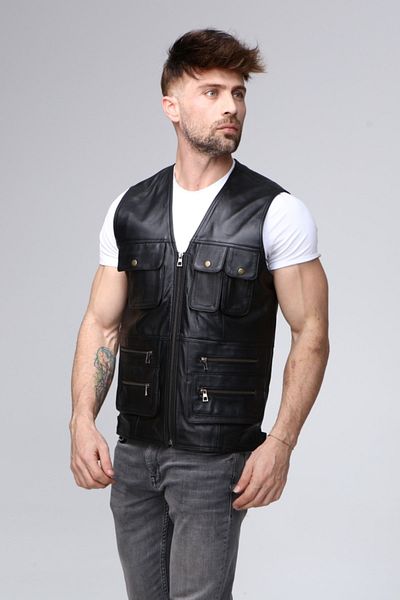 CE-YIL DERİ ÜRÜNLERİ Genuine Leather Vest