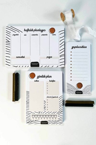Apeirona | Limitless Art Set of 3 Desktop Planners Lines of the Sun Series