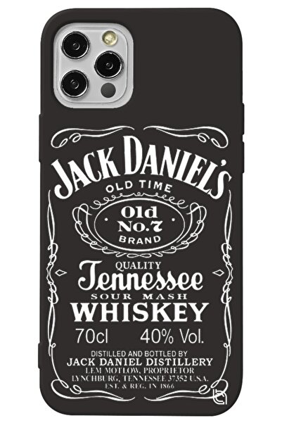WANNA PROTECT Iphone 12 Pro Max Siyah Renkli Premium Içi Kadifeli Whiskey Des...