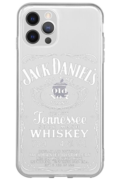 WANNA PROTECT Iphone 13 Pro Whiskey Desenli Silikon Şeffaf Telefon Kılıfı