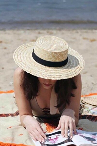 Shopiolog Ψάθινο καπέλο μπεζ πλεκτό ψάθινο