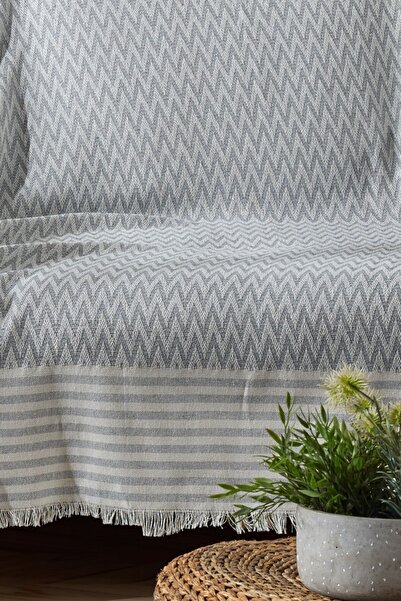 Fushia Trio Natural Linen Sofa Cover| Sofa Shawl