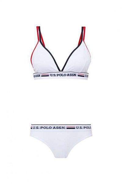 U.S. Polo Assn. Women's White Bustier Slip Suit (2 Pack)