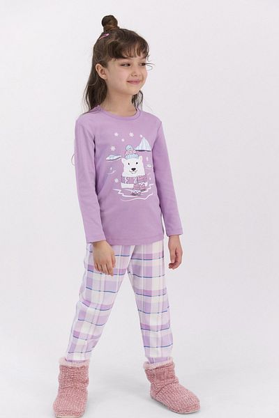 ROLY POLY Plaid Lilac Girls' Pajama Set
