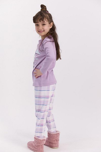 ROLY POLY Plaid Lilac Girls' Pajama Set
