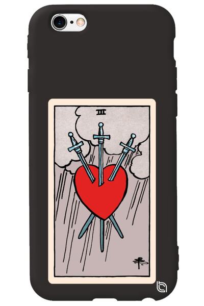 WANNA PROTECT iPhone 6 6S Black Color Premium Velvet Inside Tarot Heart Patte...