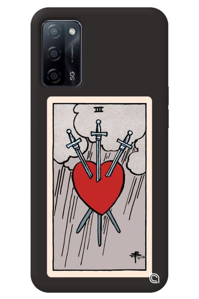 WANNA PROTECT Oppo A52 Black Color Premium Velvet Inside Tarot Heart Patterne...