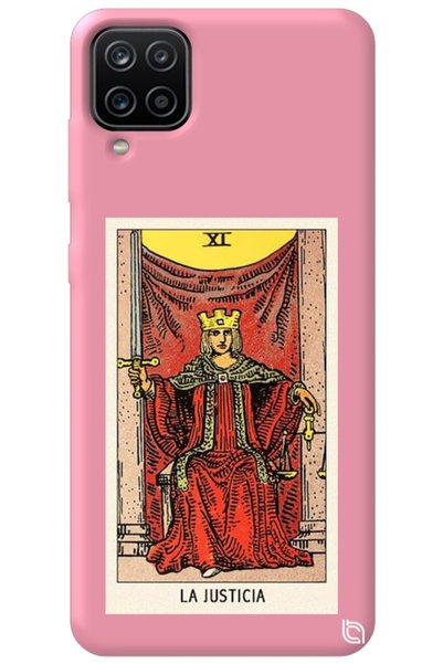 WANNA PROTECT Samsung Galaxy A12 Pink Color Premium Velvet Inside Tarot Justi...