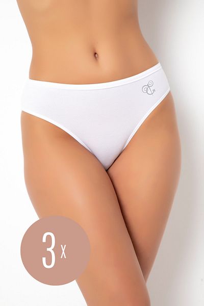 Ay&Min Women's White 3 Pack Normal Waist Comfortable Cotton Panties 501