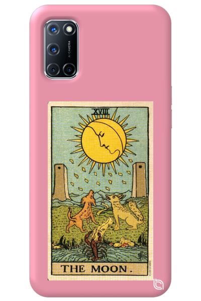 WANNA PROTECT Oppo A72 Pink Premium Velvet Inside Tarot Moon Patterned Silico...