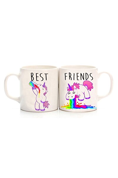 ART HEDİYE Rainbow Unicorn And Best Friends Printed Mug