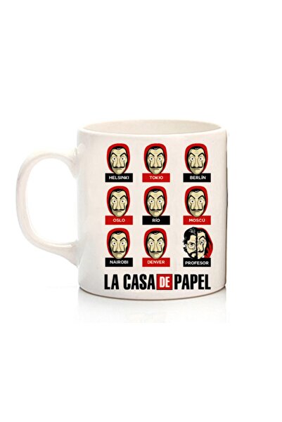 ART HEDİYE La Casa De Papel - كوب مطبوع عليه أسماء أقنعة على الجانبين