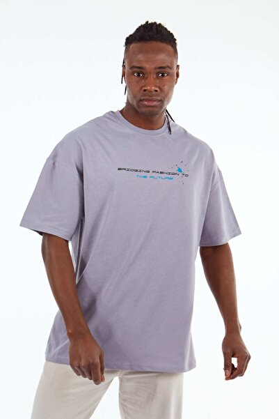 MBEY1989 Μπλουζάκι Mbey Oversize Unisex Grey The Future