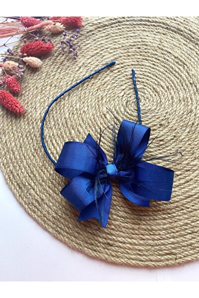 irembaby Anne Lohusa Tacı Lacivert Tüylü Fiyonk Lohusa Tacı Saç Bandı