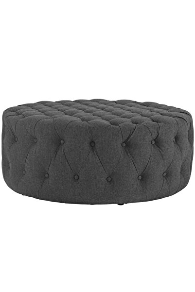 DeccoStil Kapitoneli Yuvarlak Puf/orta Sehpa/100cm