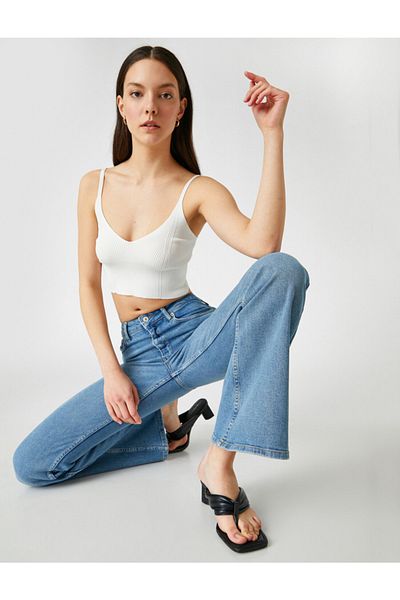 Koton Low Waist Wide Leg Jeans - Flare Jean