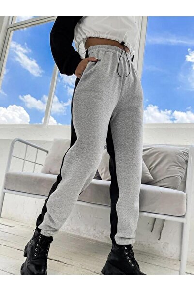 My Blog Přední Šedá Zadní Černé tepláky Jogger