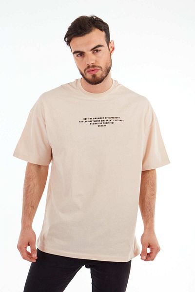 MBEY1989 Μπλουζάκι Mbey Oversize Cream Savage Unisex