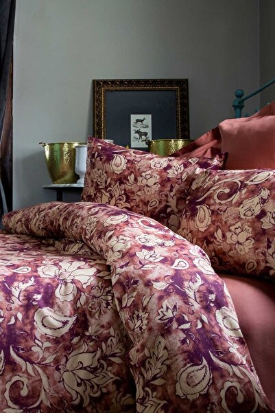 İssimo Home İssimo Satin Double Duvet Cover Set Amarante
