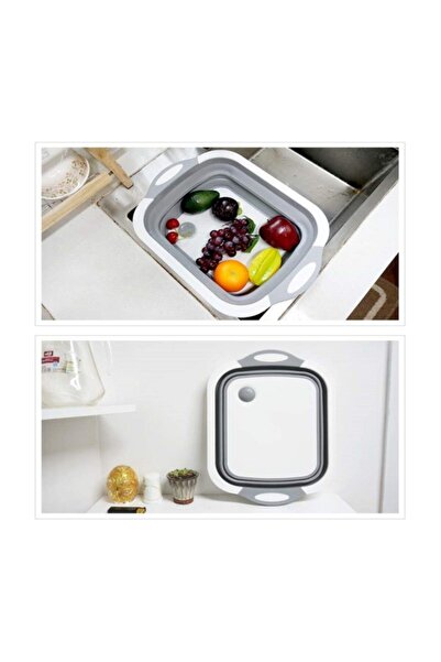 Zzn Folding Cutting Board Fruit Vegetable Chopping Bucket Storage Basket