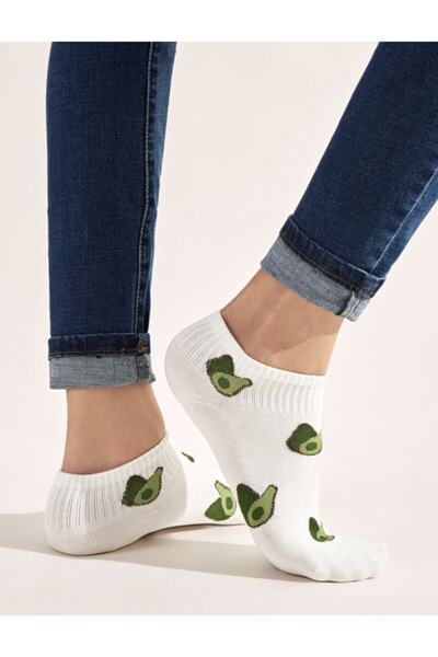 footmania Дамски чифт чорапи с шарка на авокадо, дължина 12,5 см