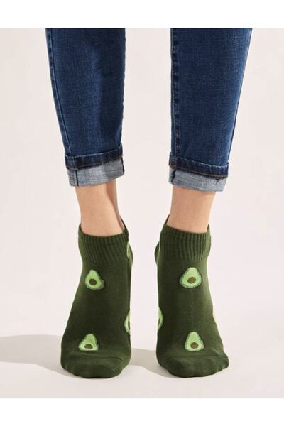 footmania Дамски чифт чорапи с шарка на авокадо, дължина 12,5 см