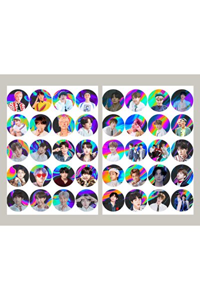 Güneş Kırtasiye Bts Kpop set nalepnica A4 od 2 komada, 40 okruglih nalepnica