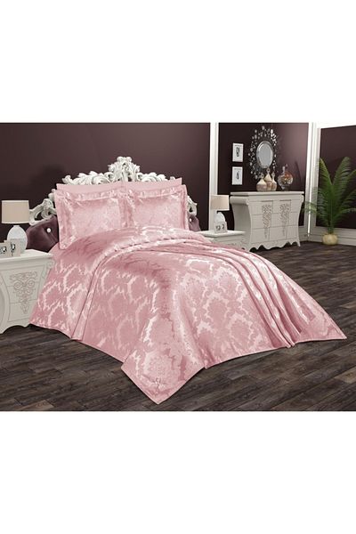Nascor Turkey Duru Chenille Bedspread Double Pillow Set