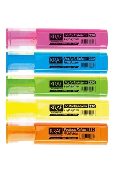 KRAF Highlighter Pen Set 5 Pieces
