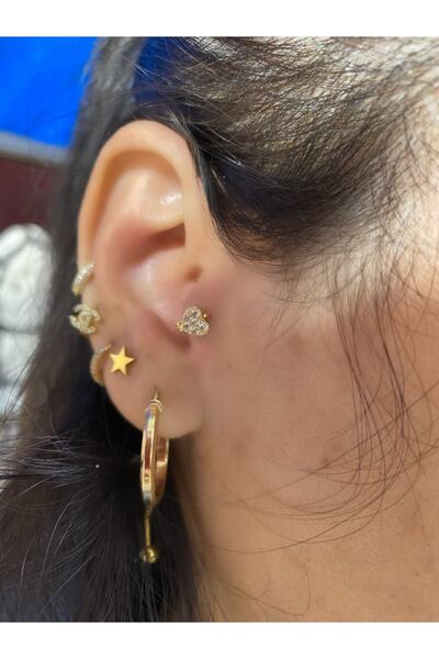 Arescollection Cerrahi Çelik Minimal Kalp Halka Rook Tragus Piercing