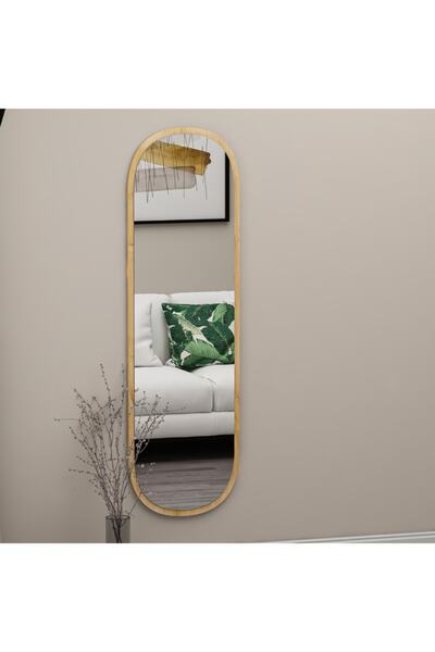 MONEayna Dekoratif Oval Boy Aynası Natural Asn01