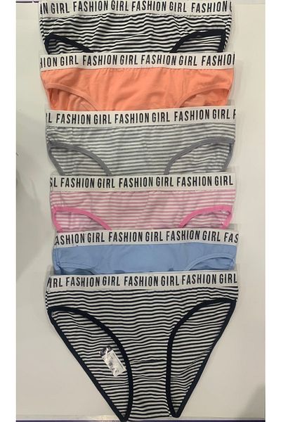 Tutku Pachet de 12 chiloți de bikini cu dungi în culori mixte pentru femei