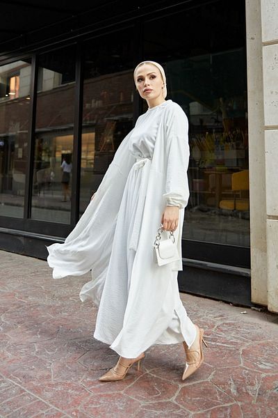 festmoda Women's White Kimono Pants Aerobion's Suit