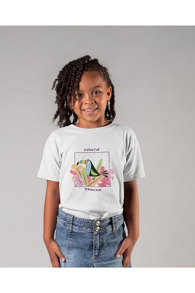 Raf Coll Tricou alb cu imprimeu digital pentru copii