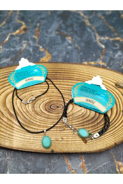 By Damla Collection Natural Stone Crab Zodiac Bracelet Necklace Turquoise Stone