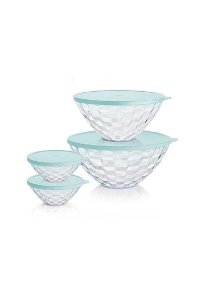 Tupperware Diamond Service Set 4-Piece Refrigerator Storage Container 3.5-2-500 Hsgl