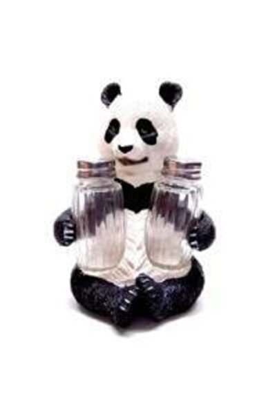 MERCANCO Sevimli Panda Tasarım Dekoratif Büyük Tuzluk Biblo