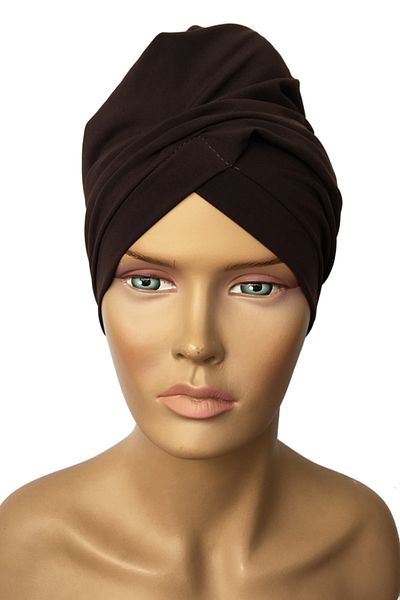 Vera Aura Ready Turban Καπάκι Καφέ Σταυρός Γυναικείο Hijab Καπάκι Θαλάσσιο Καπάκι Μαγιό Καπάκι