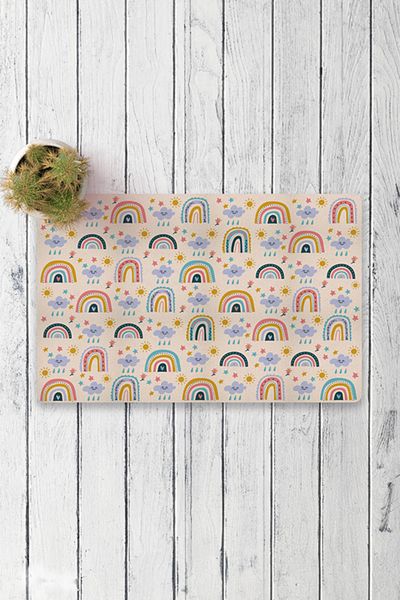 Vagonik Rainbow Digital Printed 50X70Cm Decorative Multi-Purpose Interior and Exterior Door Mat