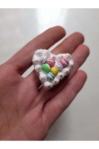 Barbie El Yapımı Fimo Miniatur Pastel Renkler Kalpli Makaron Pasta 1 Adet Fiyat