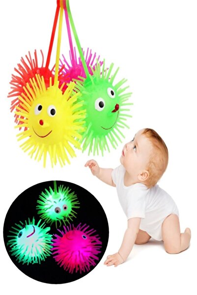 Hyd Dikenli Işıklı Top Stres Giderici Uyarıcı Oyuncak Kirpi El Egzersiz Topu
