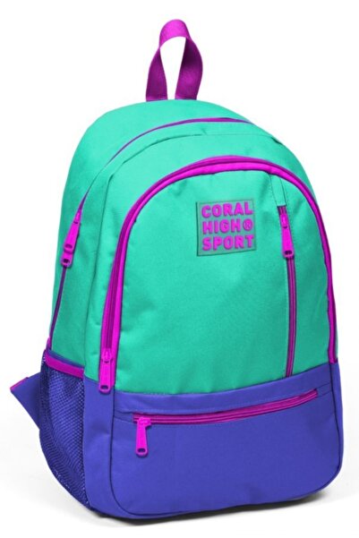 Coral High Спортивний зелено-фіолетовий рюкзак для початкової школи, середньо...